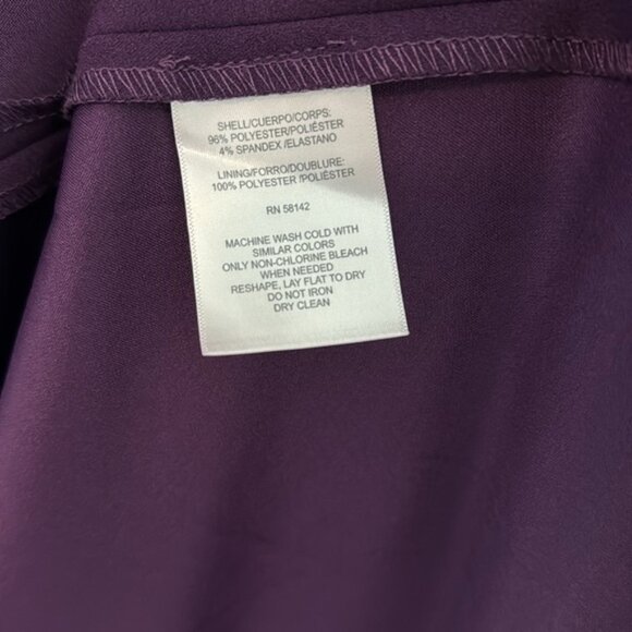 EUC Maggy London Tie-Neck Fit & Flare Dress | Purple | Size: 8 - Picture 7 of 8